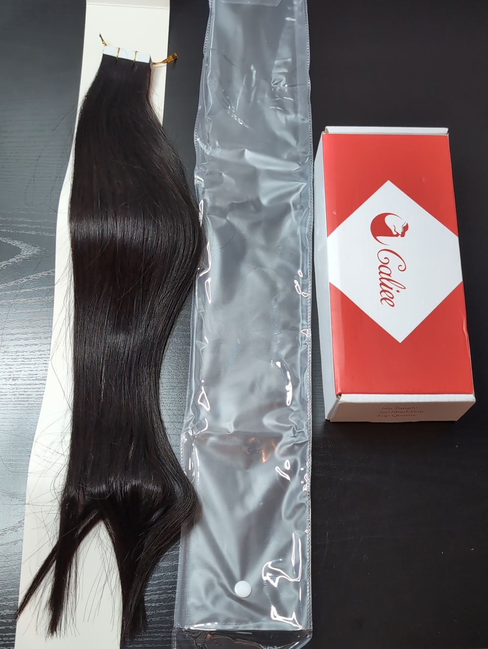 20 In Human Hair Tape In Extensions 50 G Natural Black Silky Straight Brazilian